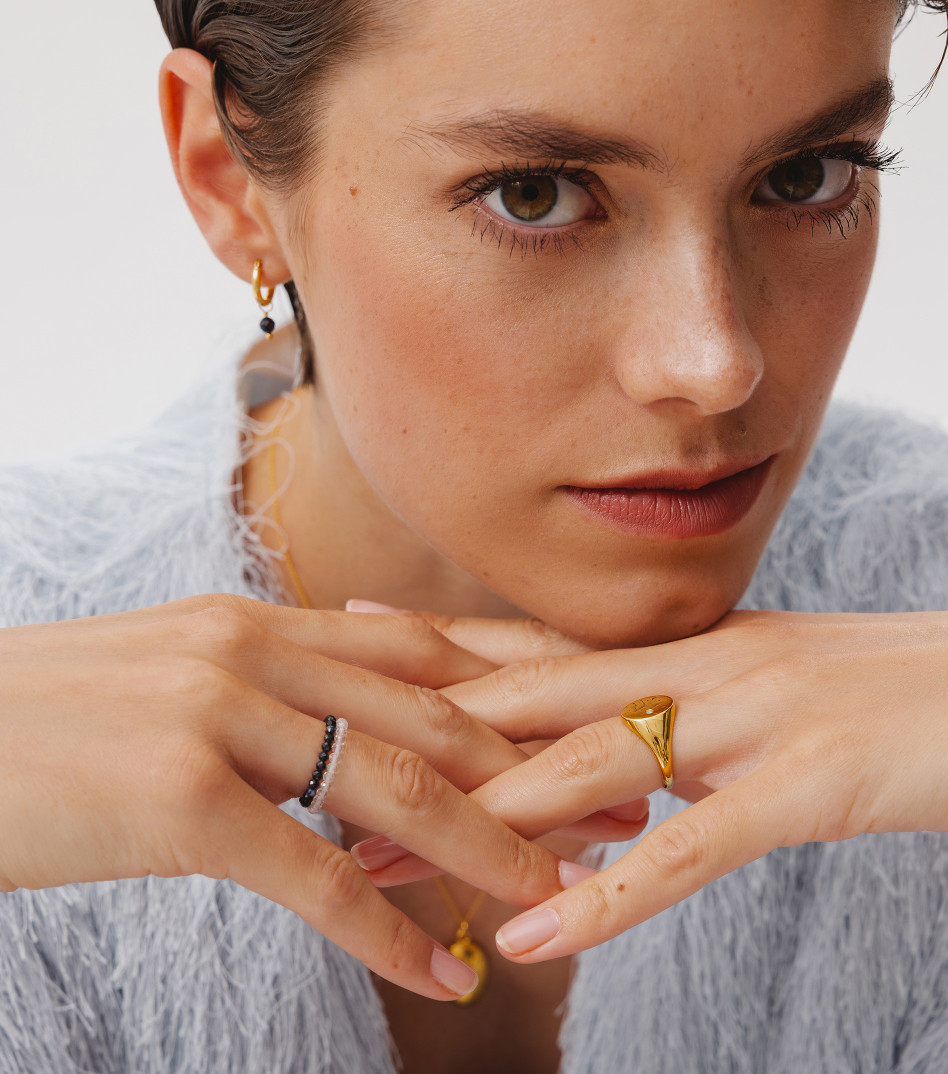 Stardust Hoop Earrings in Gold