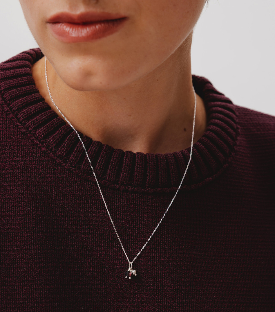 Basic Gemstone Pendant in Silver