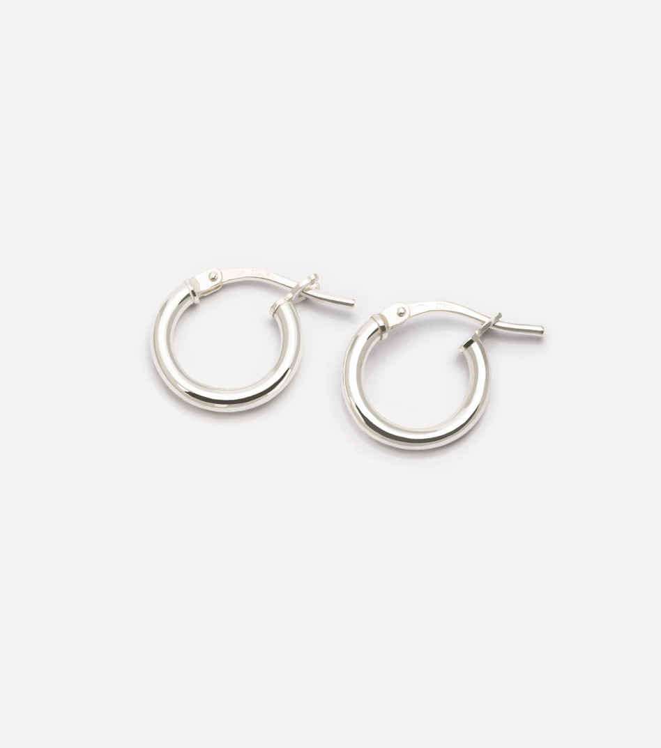 Berry Love Hoop Earrings in Silver