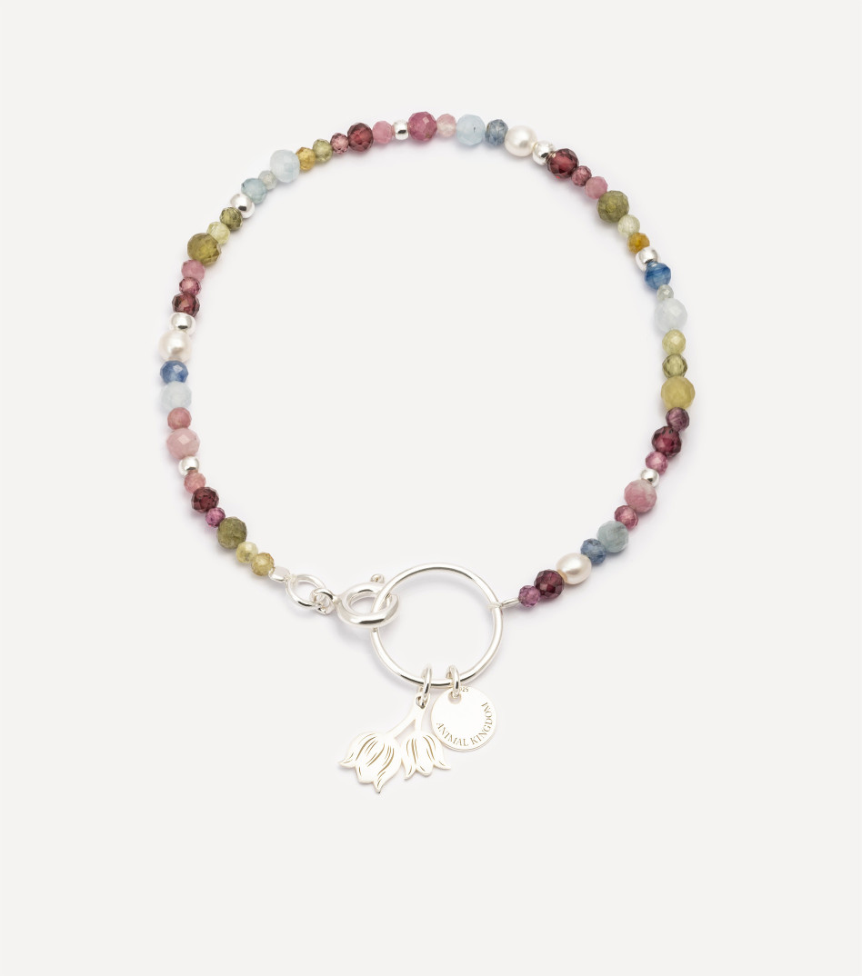 Natural Beauty Gemstone Bracelet in Silver