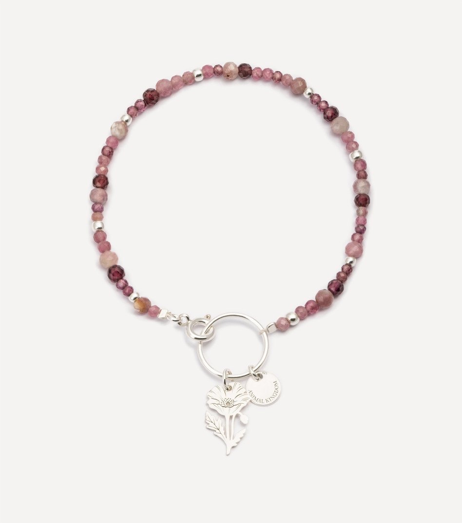 Natural Beauty Gemstone Bracelet in Silver