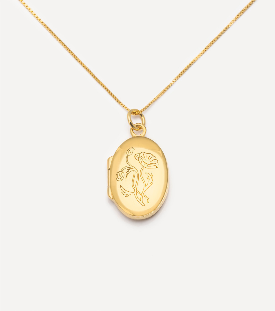 Spring Blossom Locket Necklace in Gold