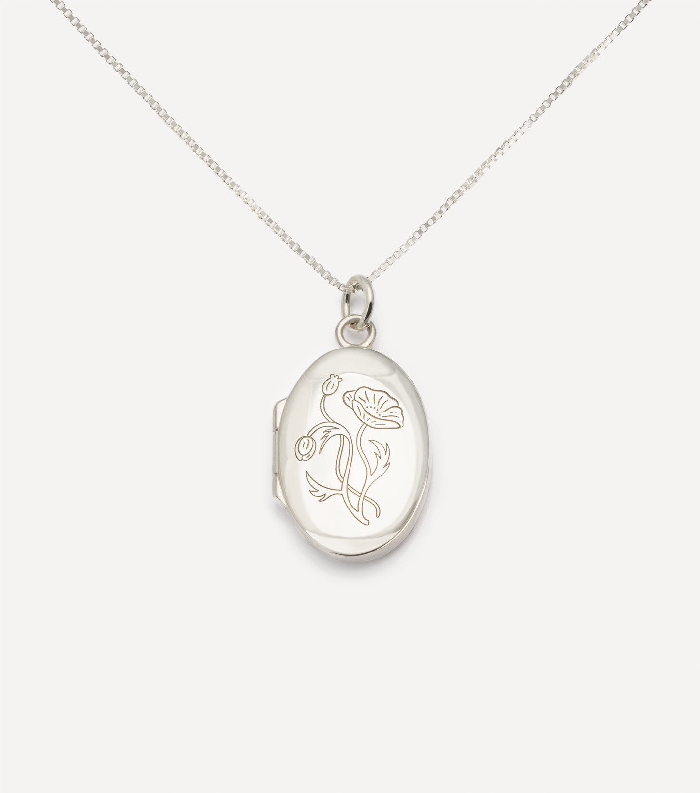 Spring Blossom Locket Necklace in Silver