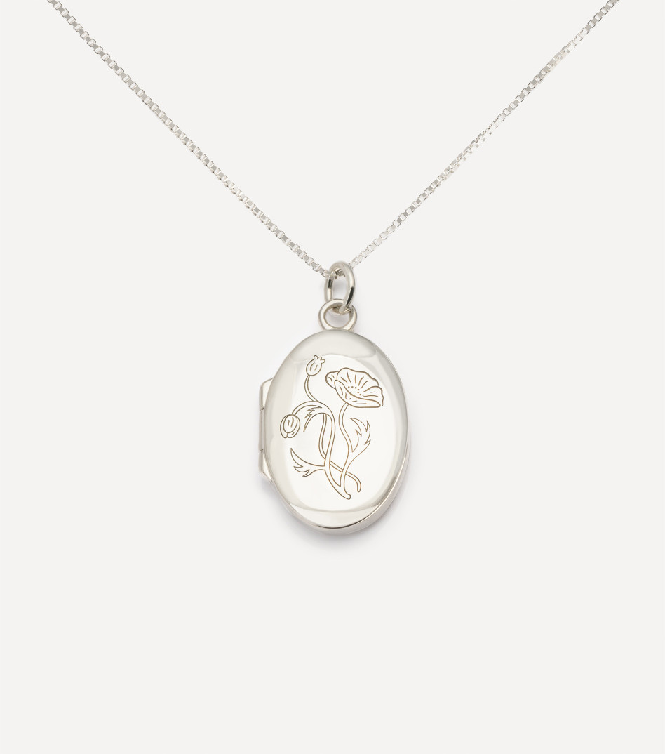 Spring Blossom Locket Necklace in Silver