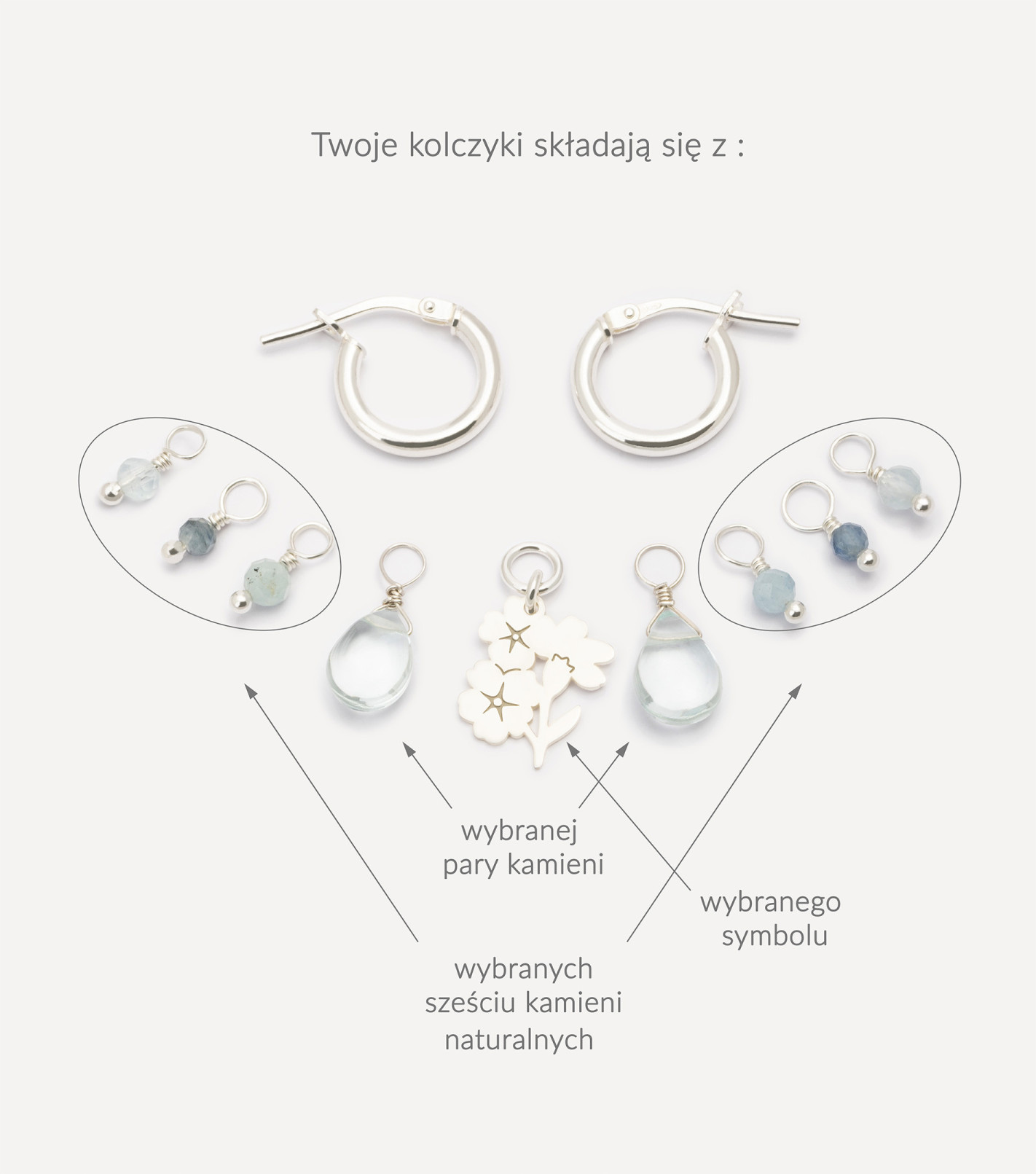 Spring Blossom Hoop Earrings in Silver