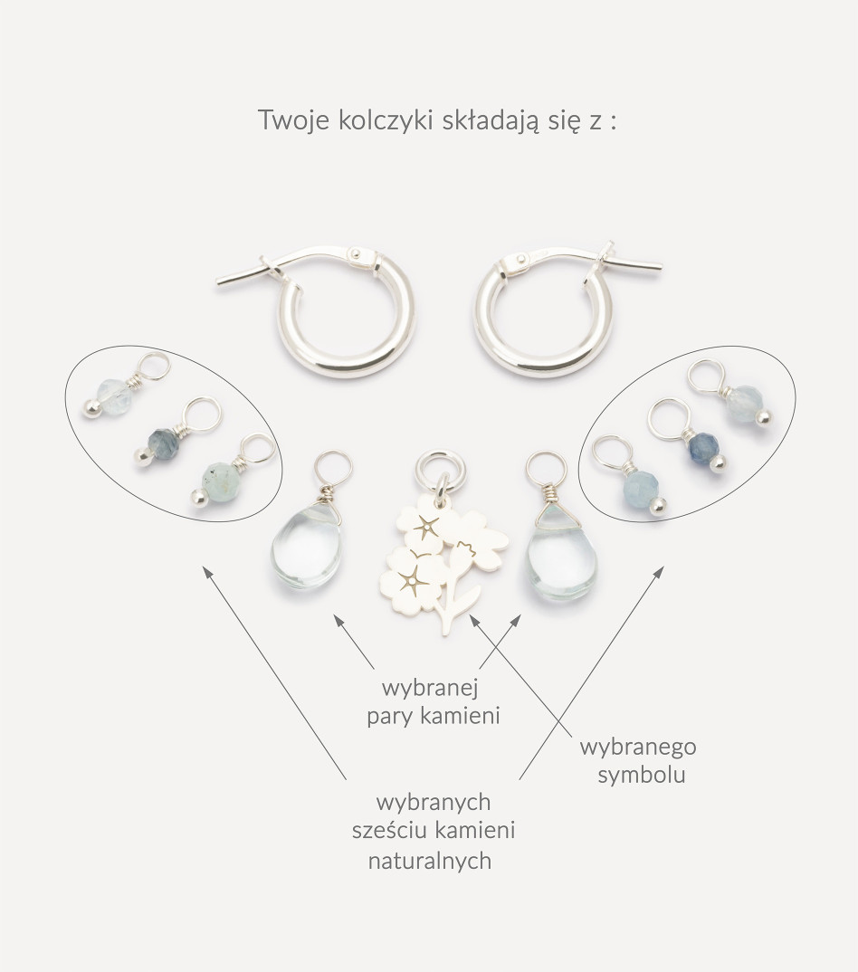Spring Blossom Hoop Earrings in Silver