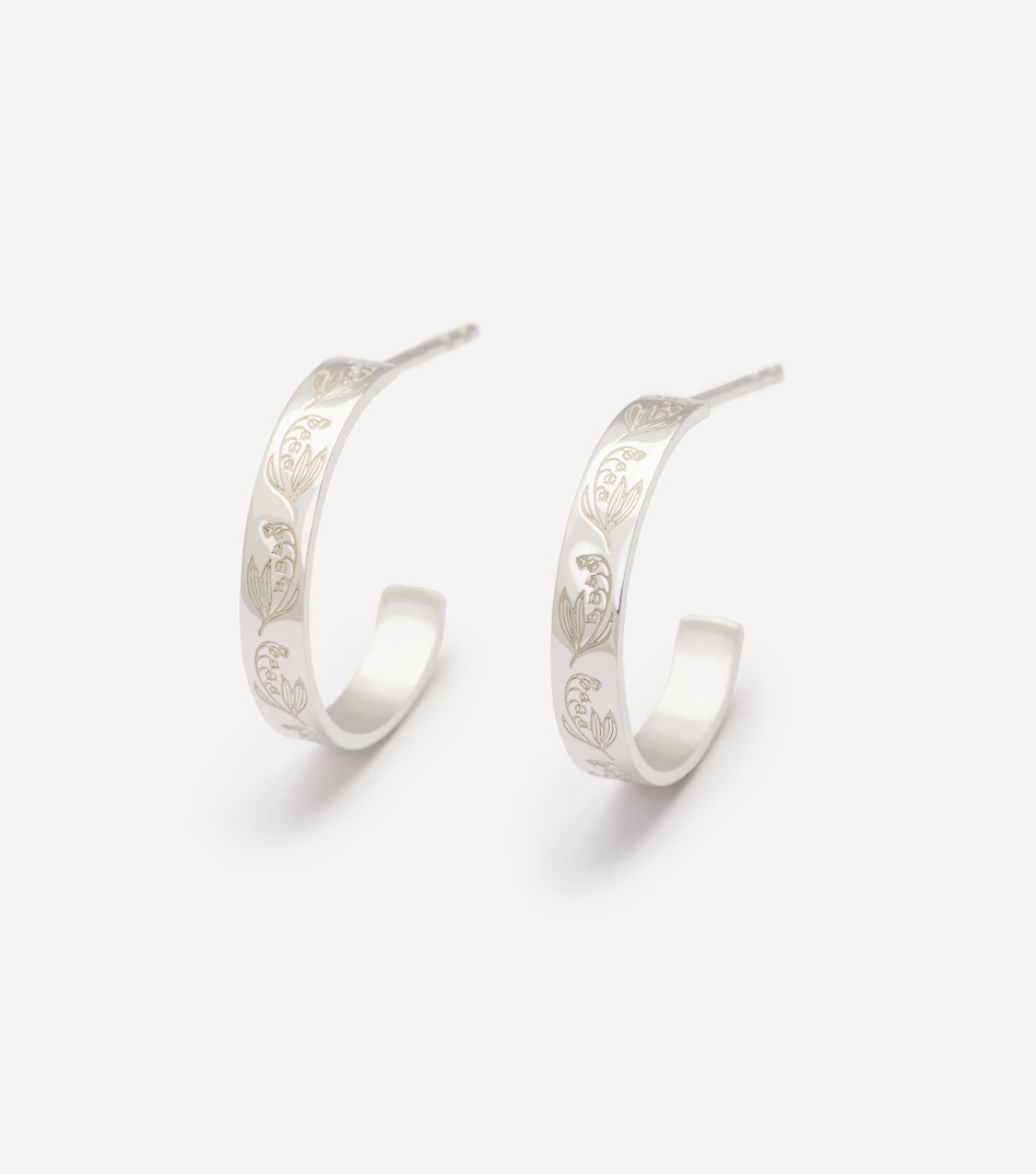 Natural Beauty Hoop Earrings in Silver