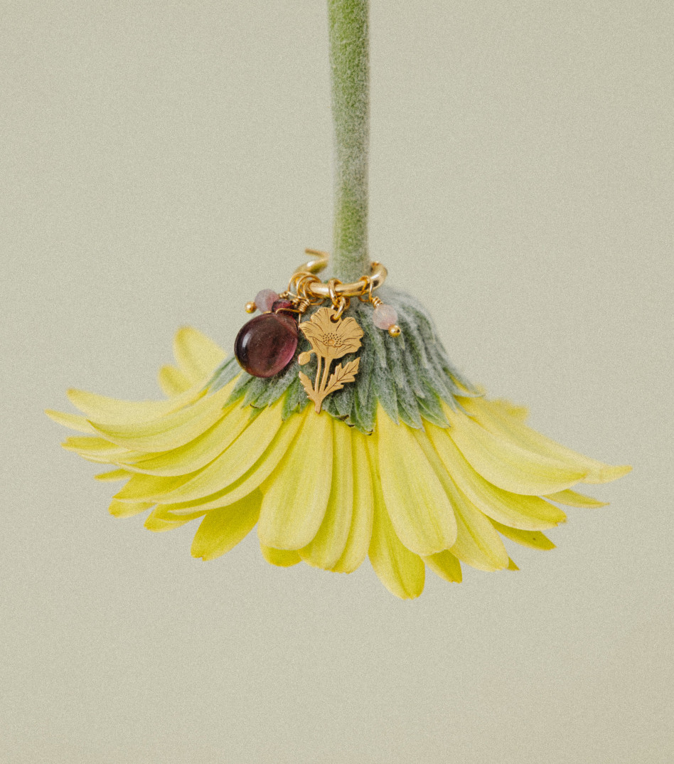 Spring Blossom Hoop Earrings in Gold