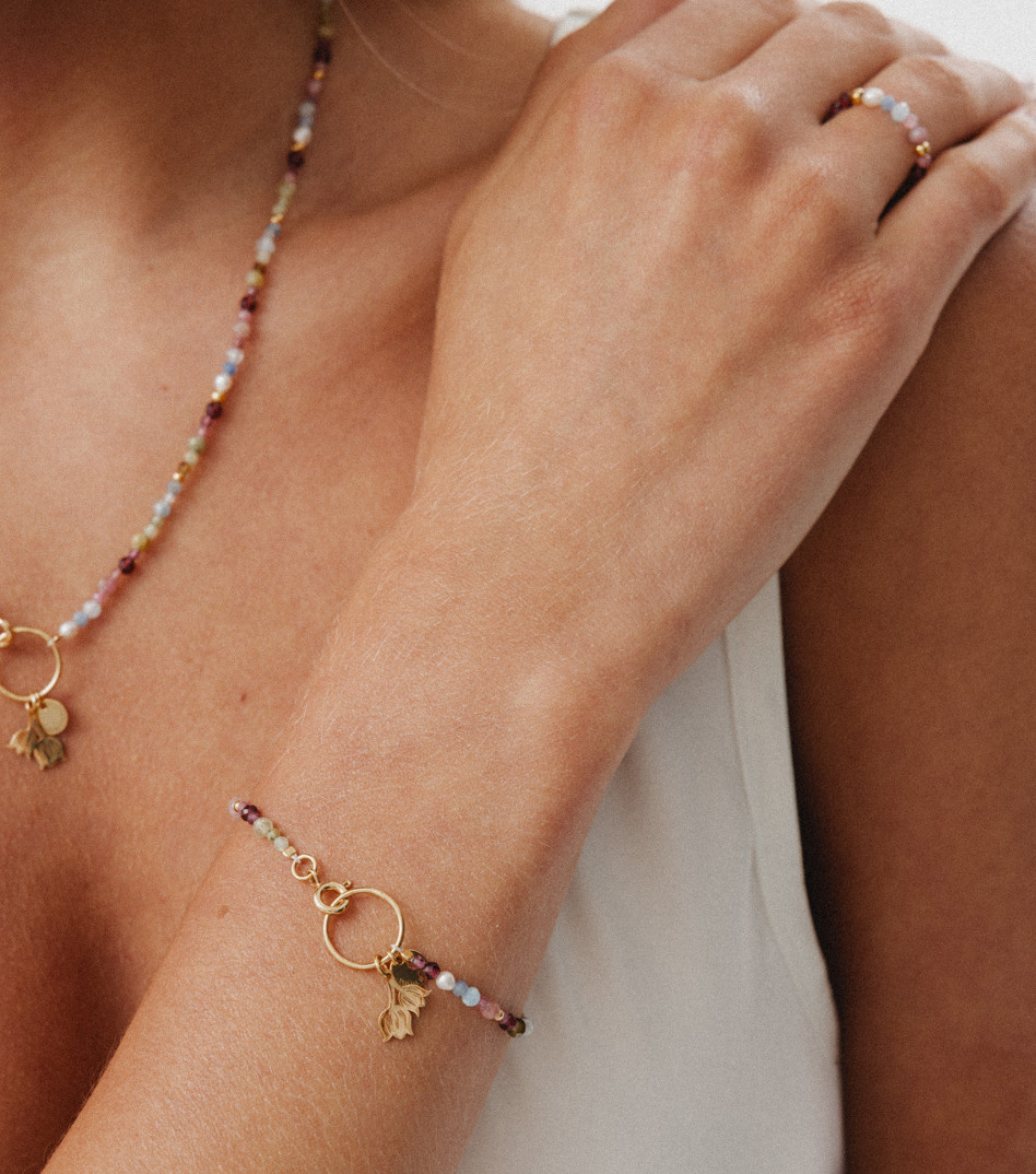Natural Beauty Gemstone Bracelet in Gold