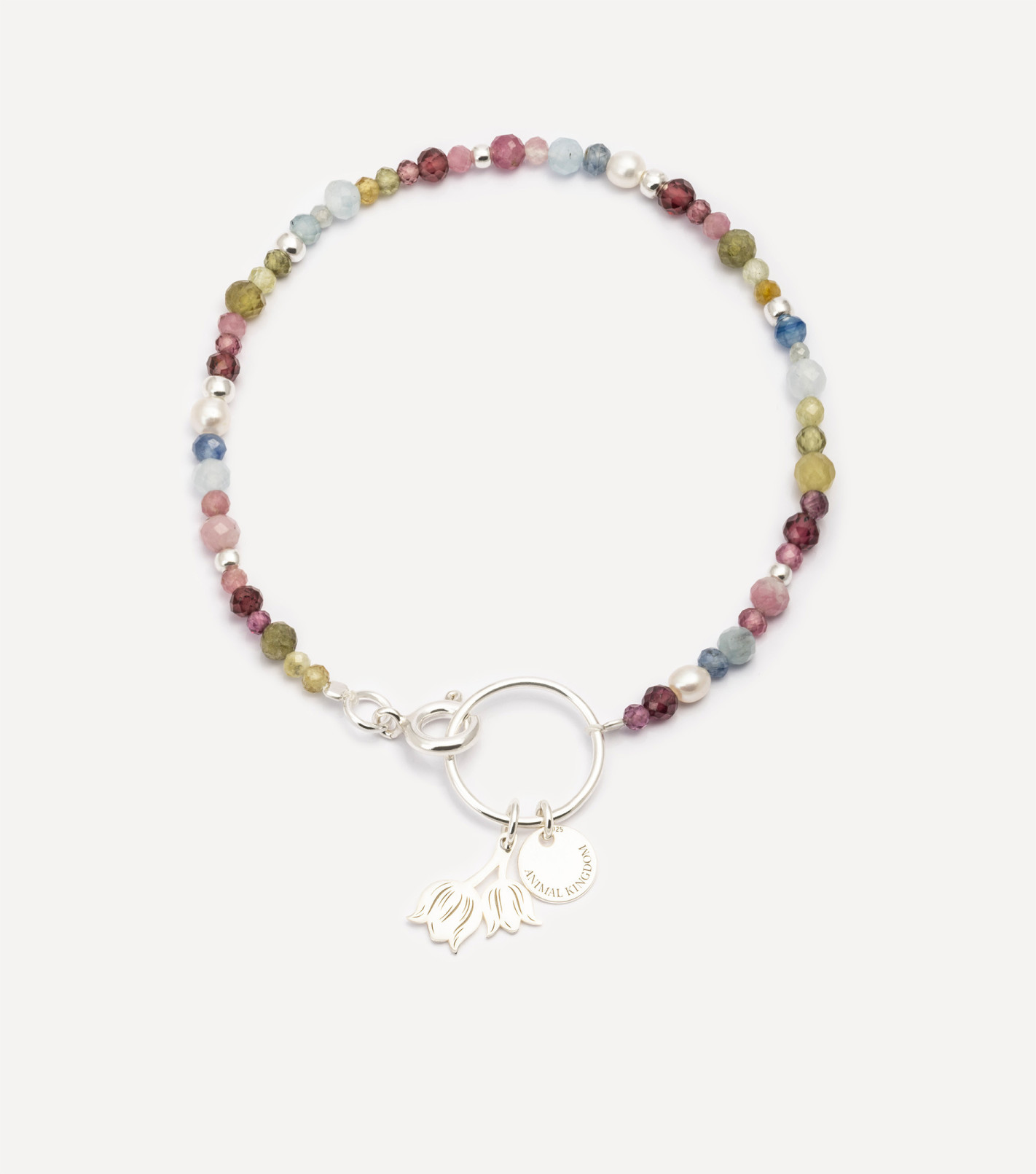 Natural Beauty Gemstone Bracelet in Silver
