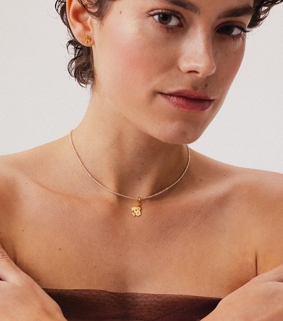 Choker z cyrkonem i zawieszką