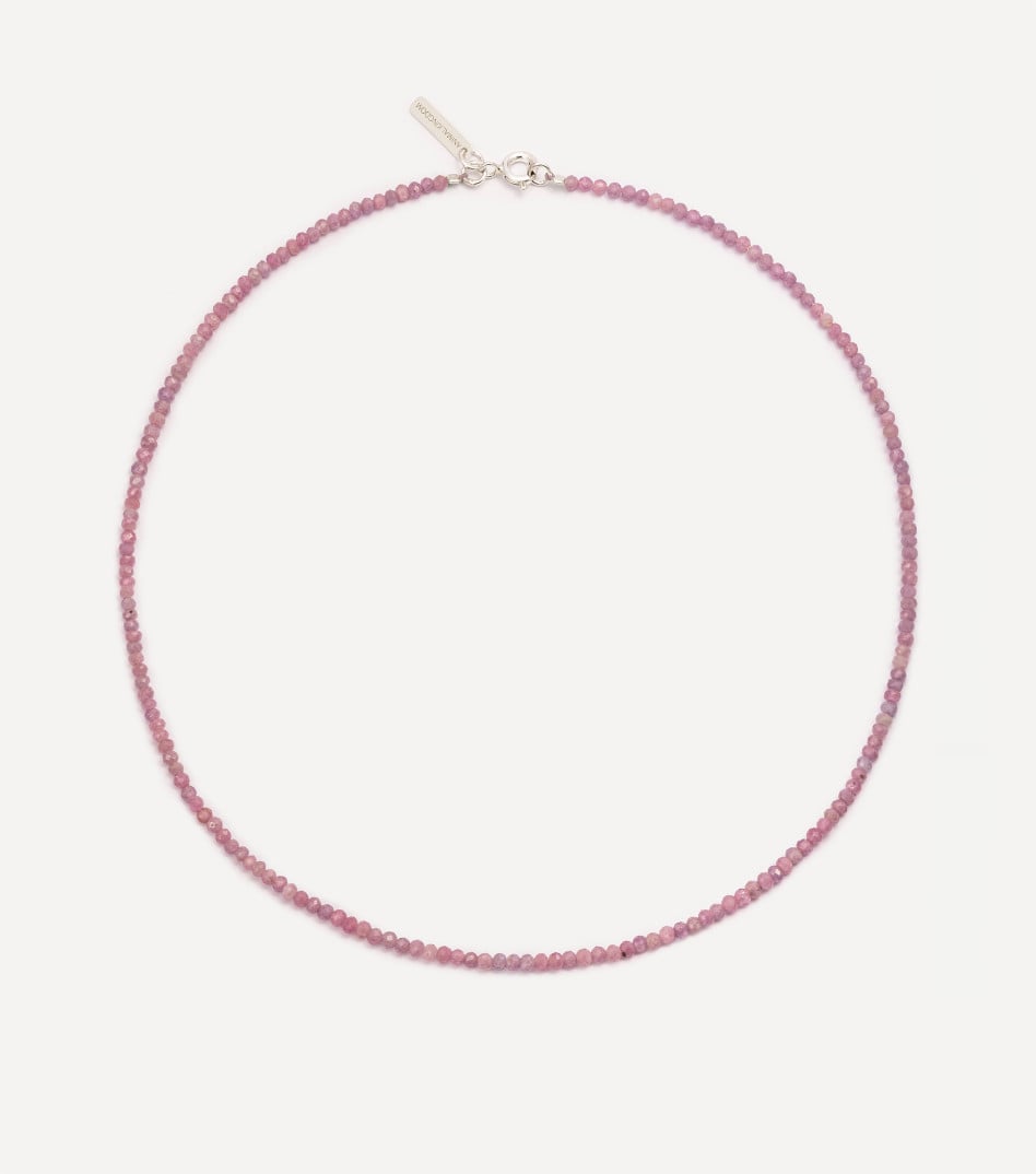 Srebrny choker z kamieniami naturalnymi