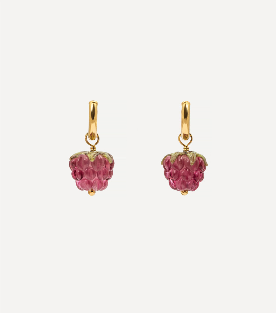 Berry Love Hoop Earrings in Gold